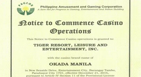 MNL63 Operating License